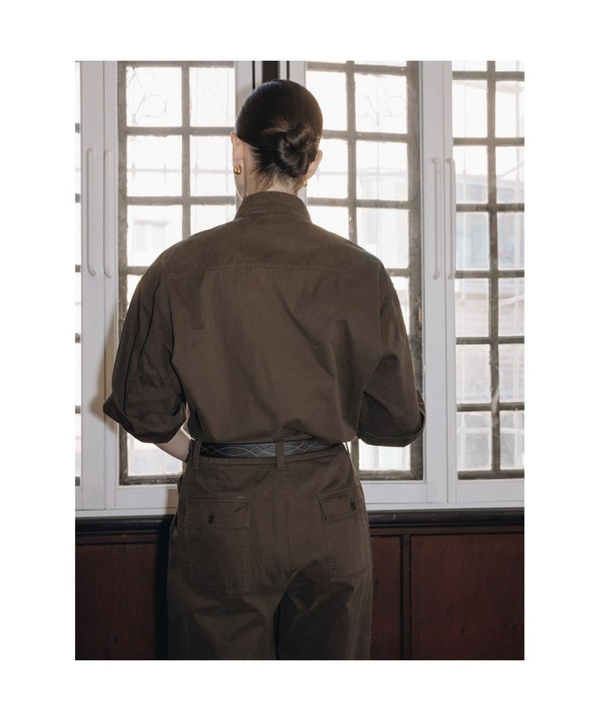 디애퍼처(THE APERTURE) Over Cotton Shirt  Brown (TA6265A01D)