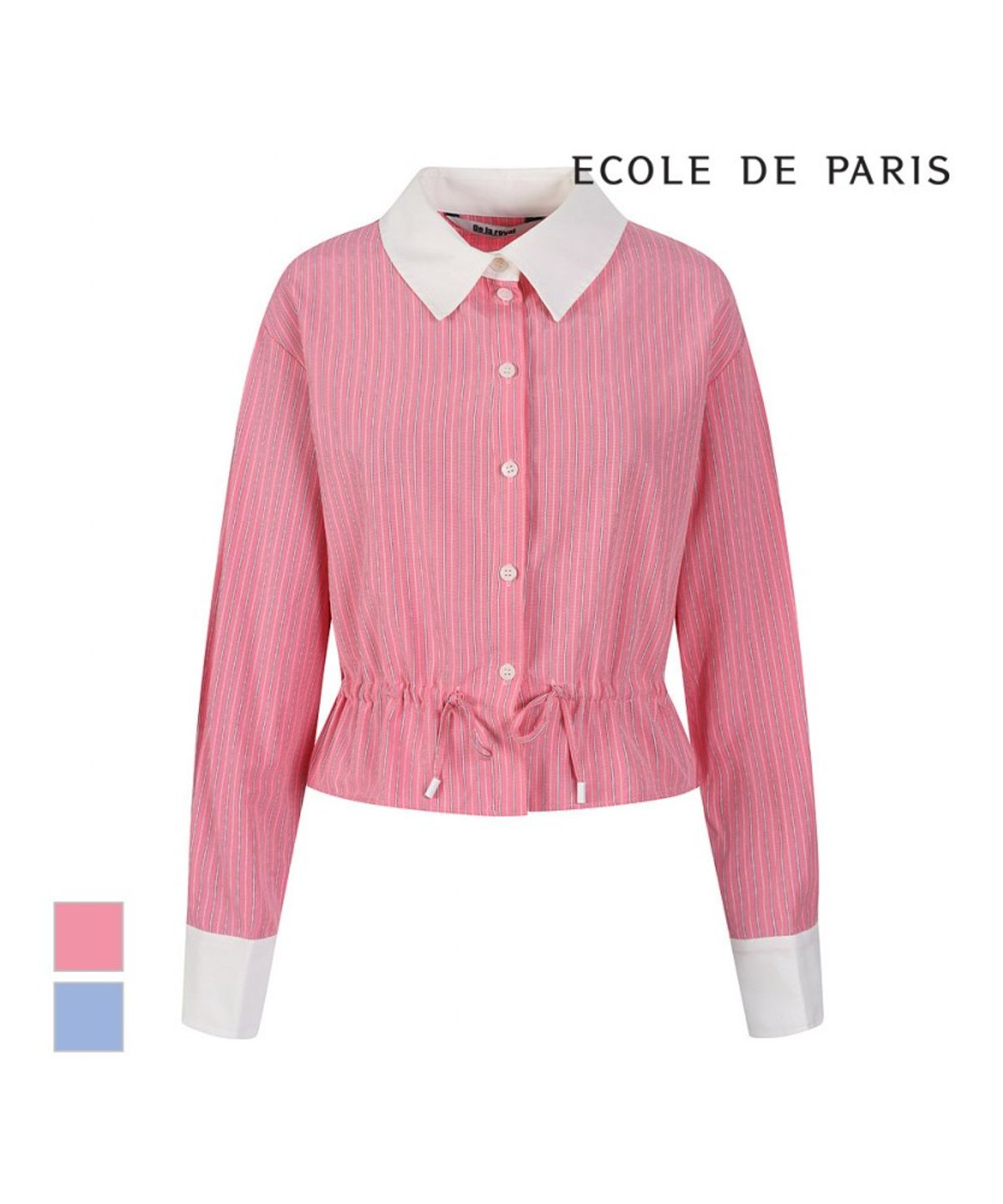 에꼴드파리(ECOLEDEPARIS) 배색카라 ST패턴 셔츠_RB38WBBM30Z