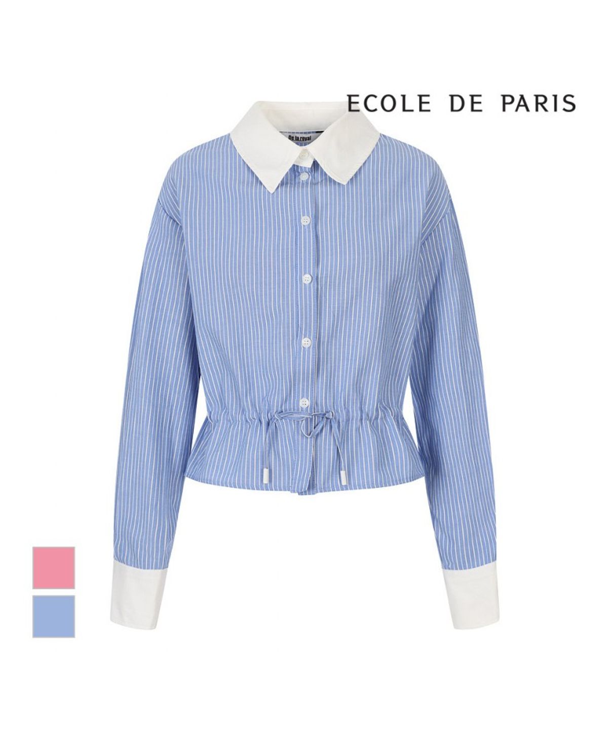 에꼴드파리(ECOLEDEPARIS) 배색카라 ST패턴 셔츠_RB38WBBM30Z