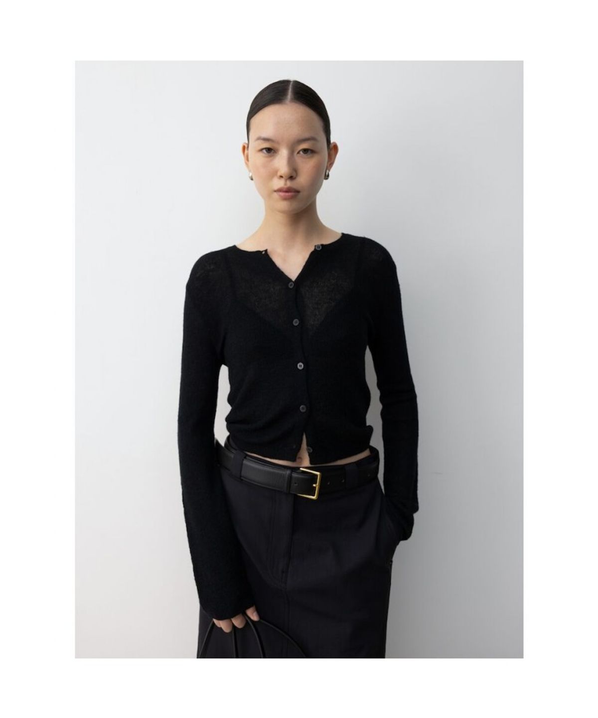 디애퍼처(THE APERTURE) Sheer Cardigan  Black (TA575AA025)