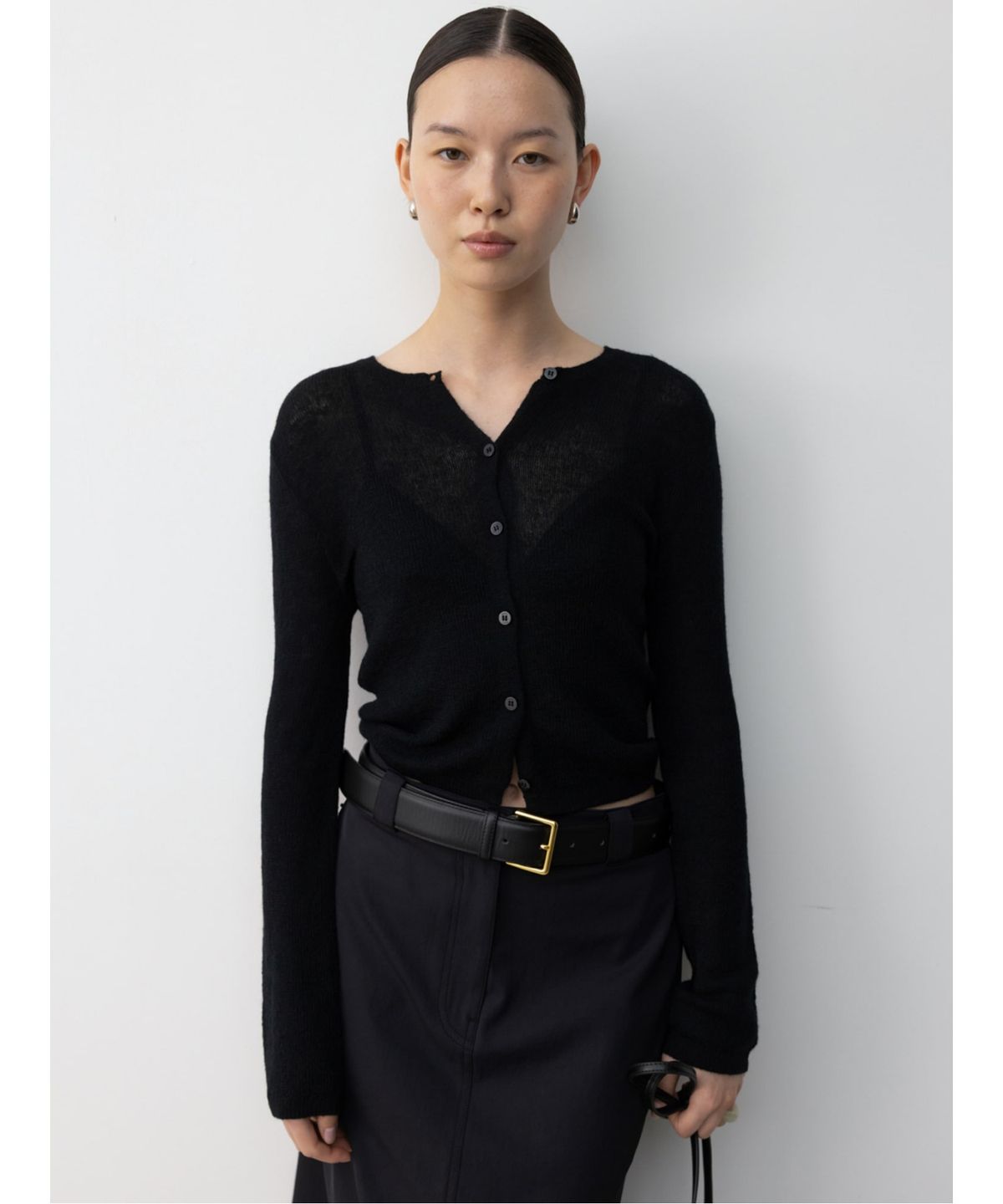 디애퍼처(THE APERTURE) Sheer Cardigan  Black (TA575AA025)