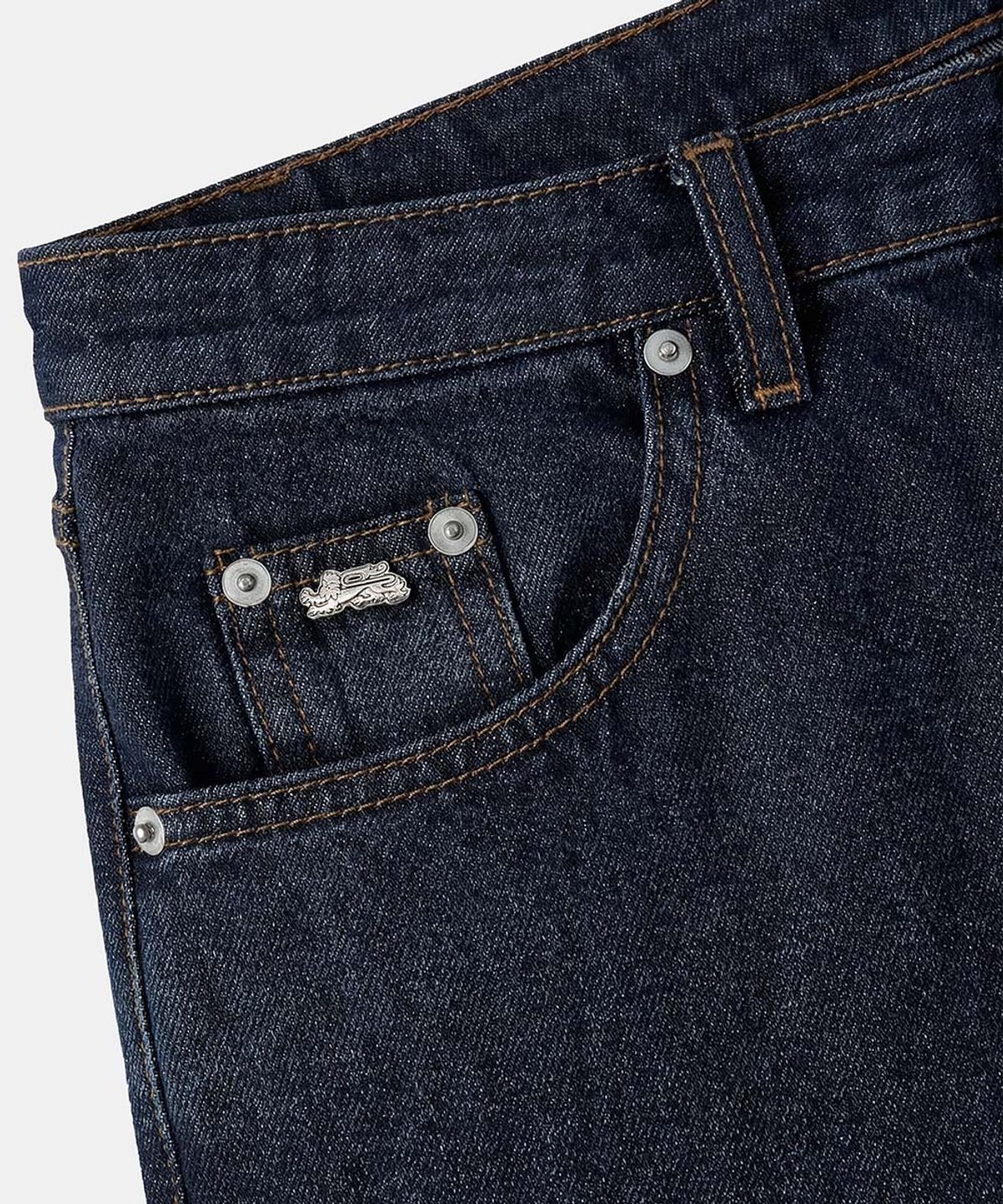 배드블러드(BADBLOOD) 701 Semi Curved Fit Pants - Denim blue