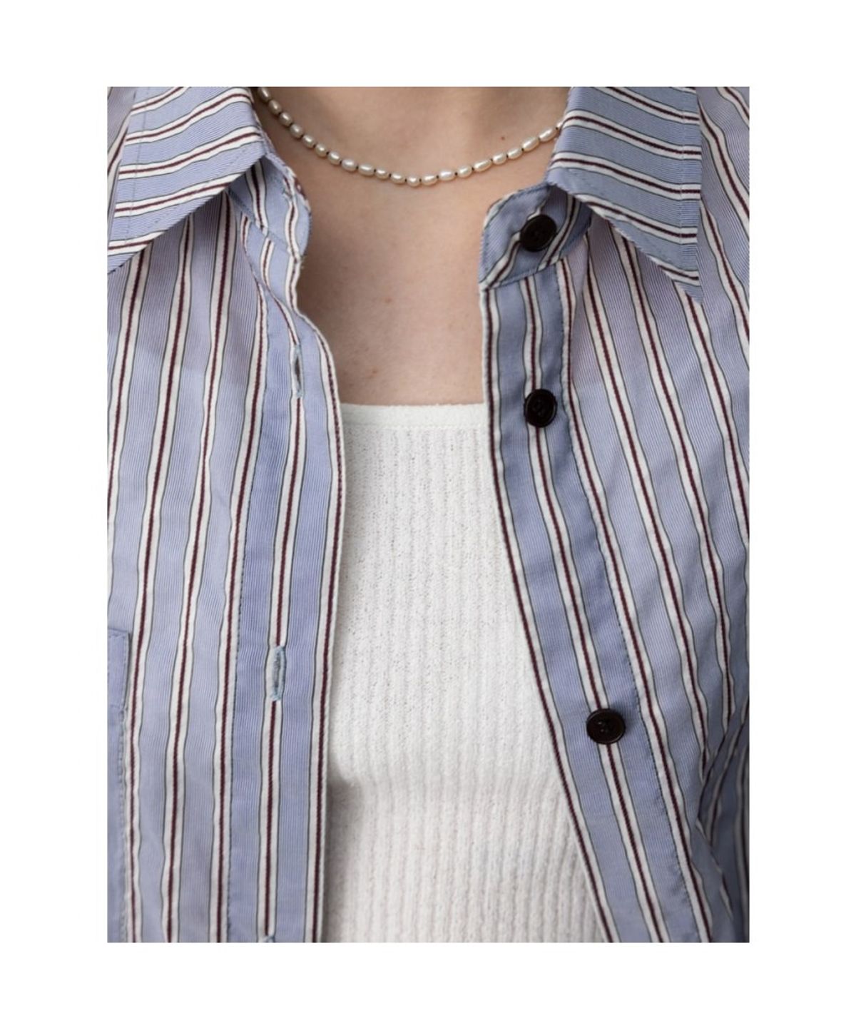 디애퍼처(THE APERTURE) Mason Stirpe Shirts  Blue (TA5764A01P)