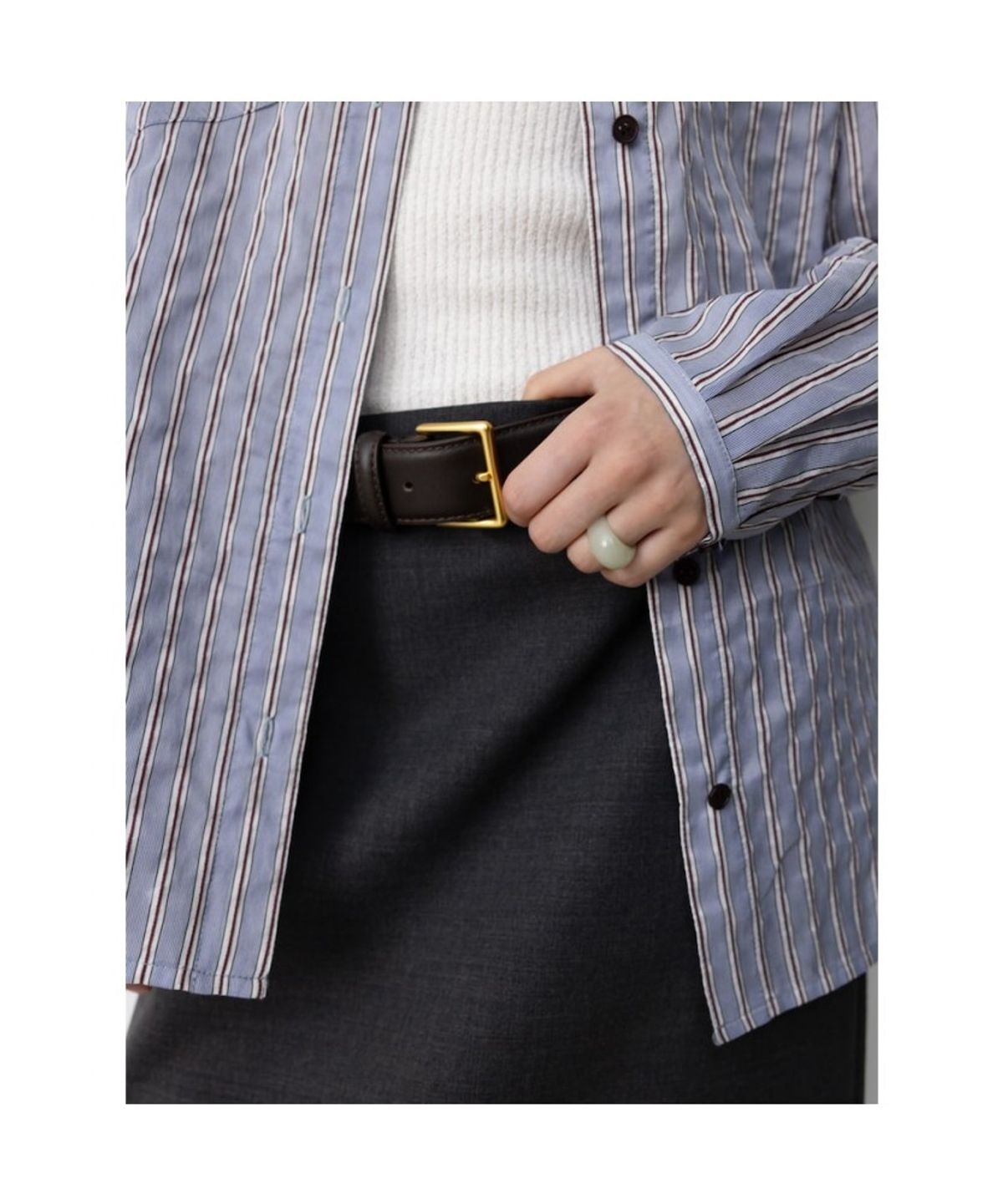 디애퍼처(THE APERTURE) Mason Stirpe Shirts  Blue (TA5764A01P)