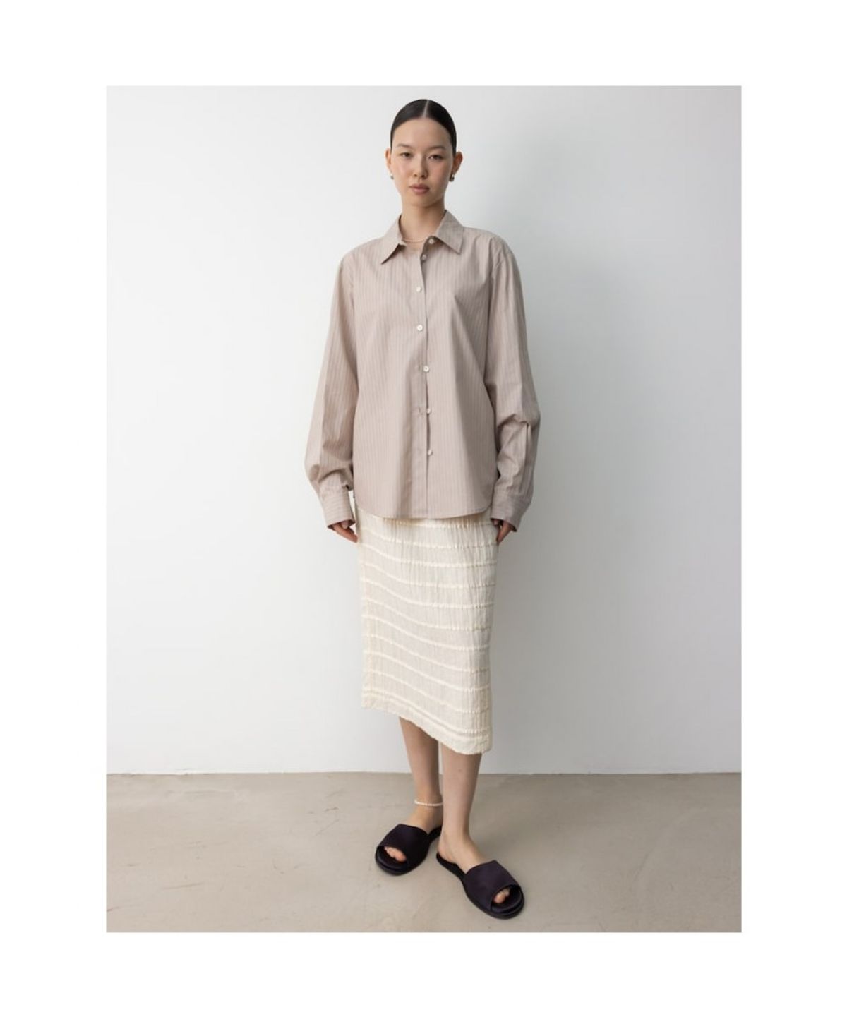 디애퍼처(THE APERTURE) Sidogras Lesmo Shirt  Beige (TA5764A07A)