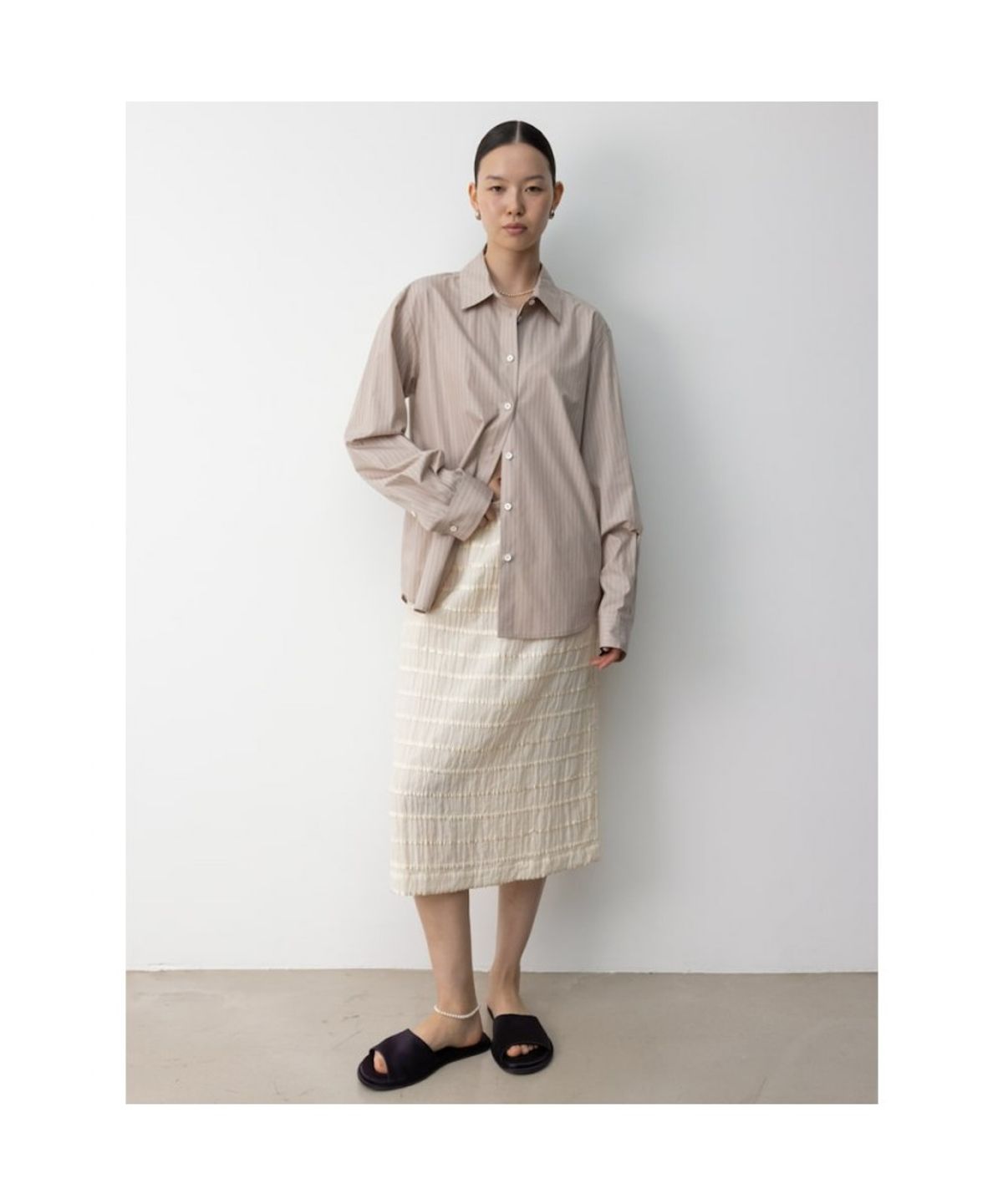디애퍼처(THE APERTURE) Sidogras Lesmo Shirt  Beige (TA5764A07A)