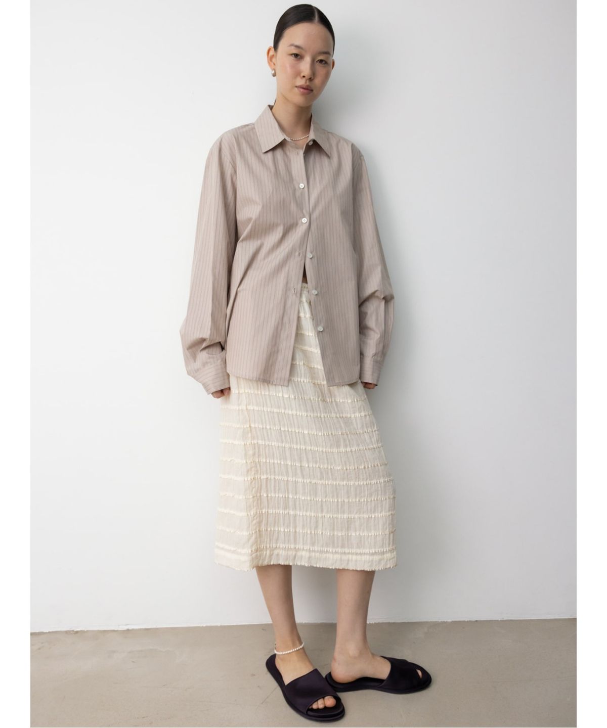 디애퍼처(THE APERTURE) Sidogras Lesmo Shirt  Beige (TA5764A07A)
