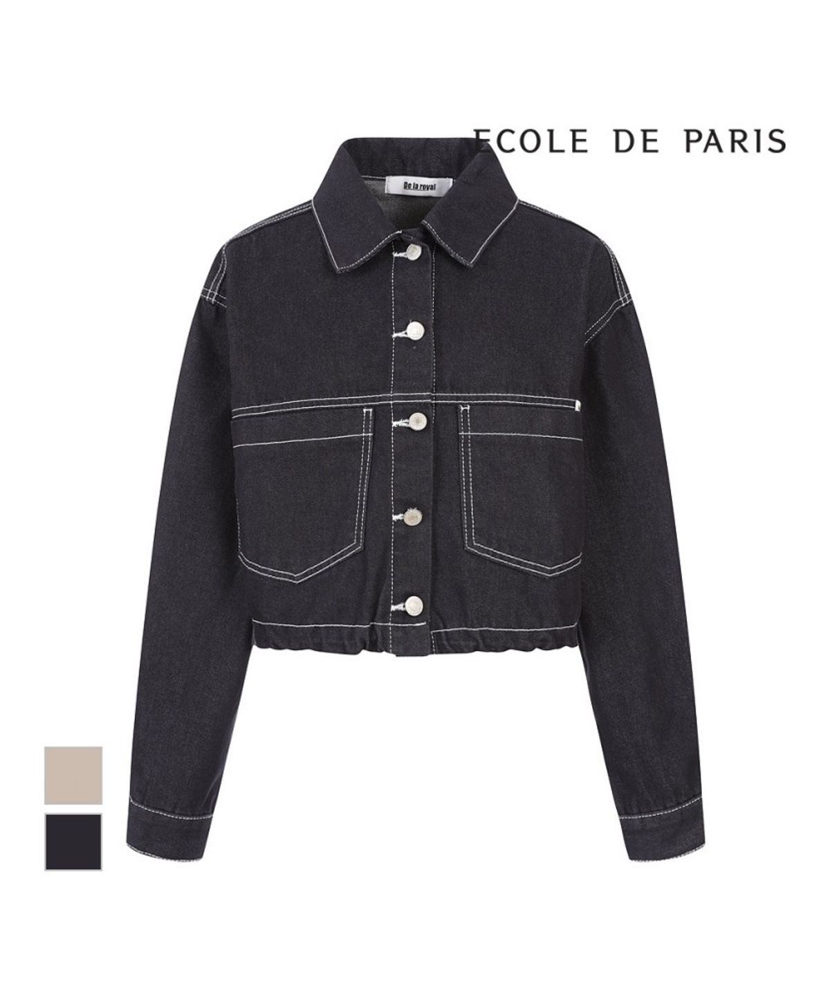 에꼴드파리(ECOLEDEPARIS) 데님 크롭자켓_RB39WJBM61Z