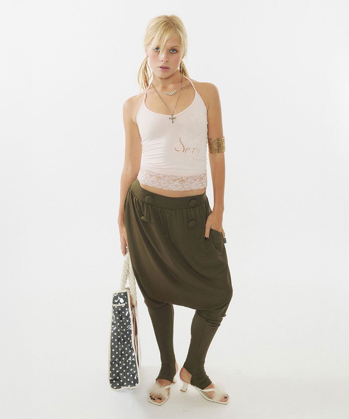 스컬프터(SCULPTOR) Baggy Leggings Pants Khaki