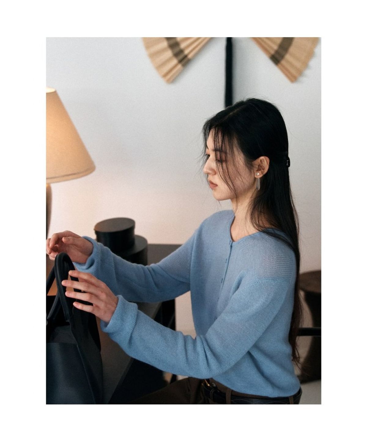디애퍼처(THE APERTURE) Sheer Loose Cardigan  Sky Blue (TA625AA01Q)
