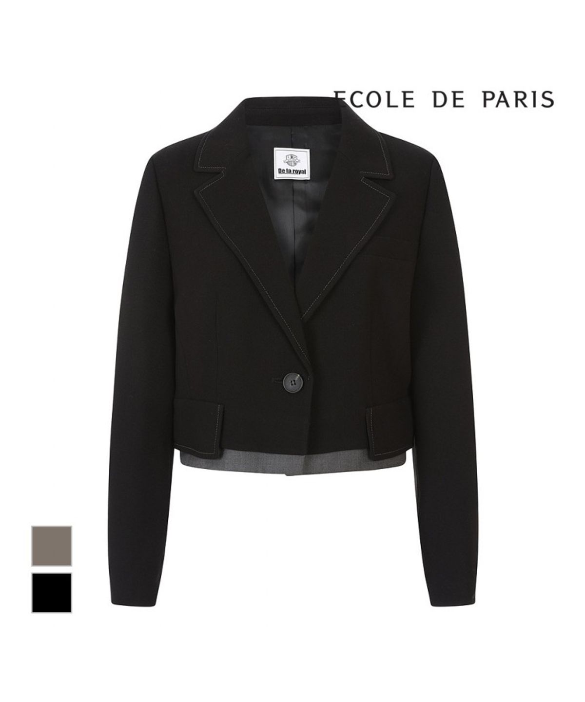 에꼴드파리(ECOLEDEPARIS) 스티치 크롭자켓_RB3XWJAM14D