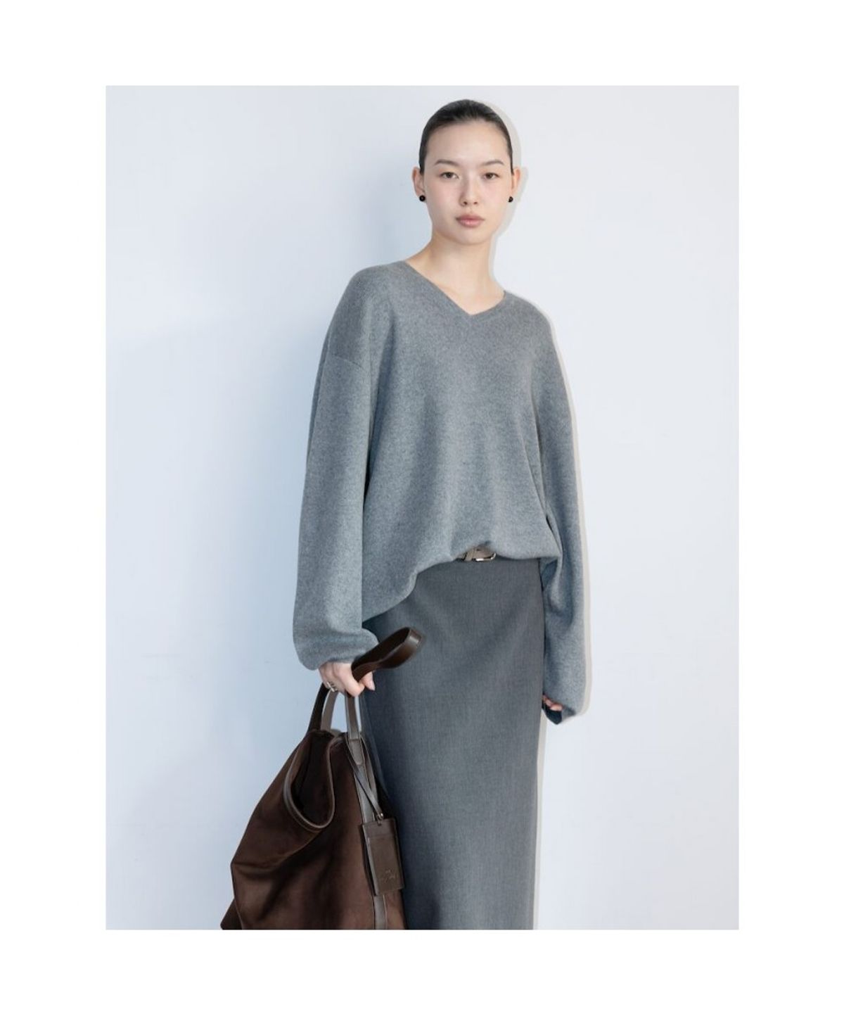 디애퍼처(THE APERTURE) Aperture Boxy Knit Top  Grey (TA6251A043)