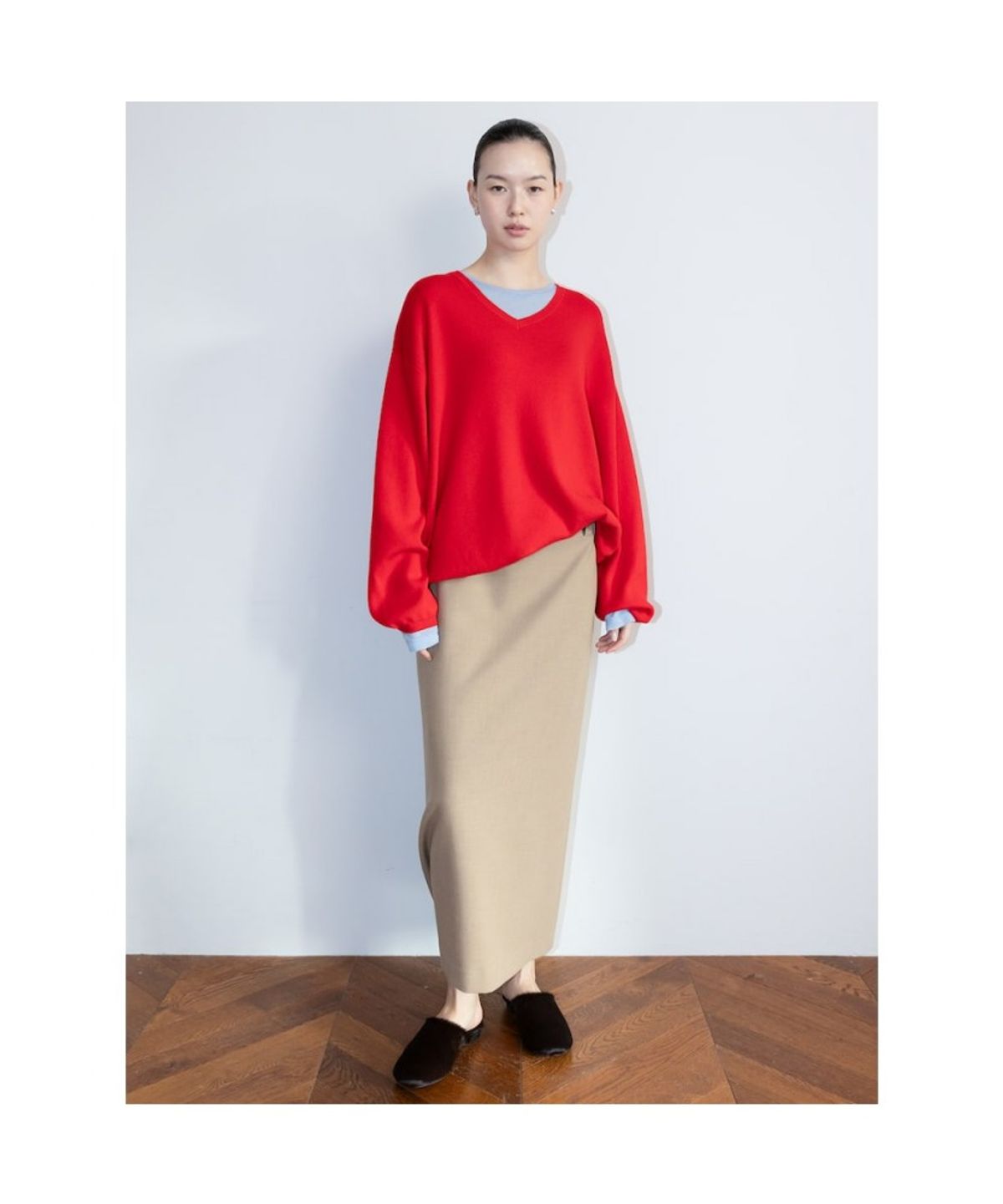 디애퍼처(THE APERTURE) Aperture Boxy Knit Top  Red (TA6251A046)