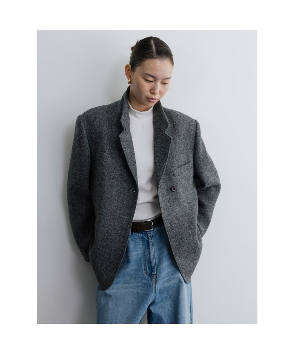 디애퍼처(THE APERTURE) Harris Grandfather Jacket  Grey (TA5X11A023)