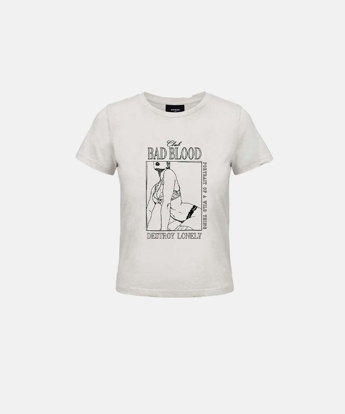 배드블러드(BADBLOOD) Lonely Girl Short Sleeve T-Shirt - White