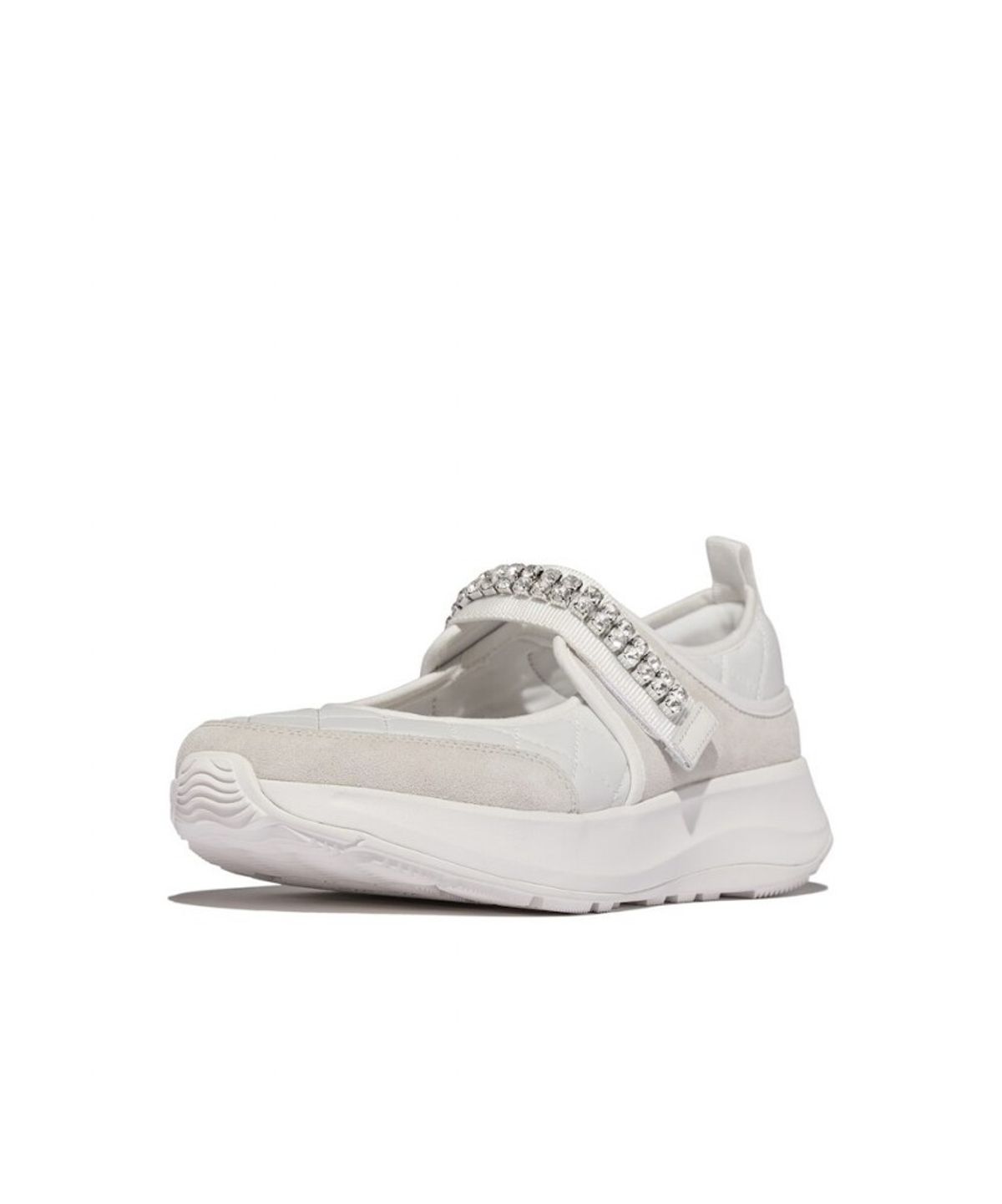 핏플랍(FITFLOP) [F모드] 여성 크리스탈 스트랩 퀼티드 메리제인  어반 화이트