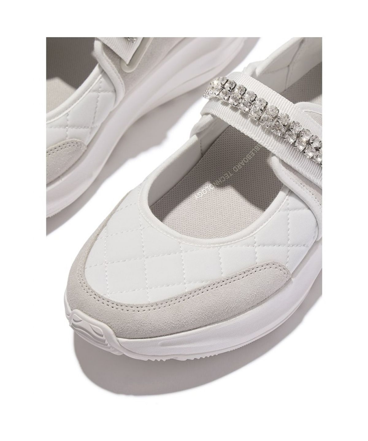 핏플랍(FITFLOP) [F모드] 여성 크리스탈 스트랩 퀼티드 메리제인  어반 화이트