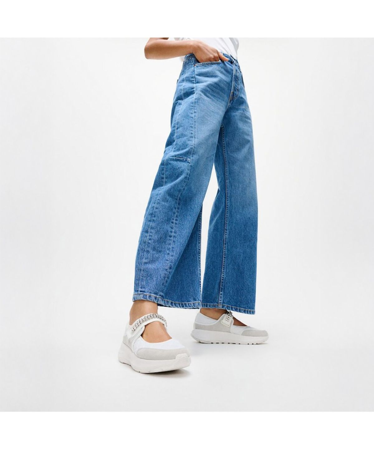 핏플랍(FITFLOP) [F모드] 여성 크리스탈 스트랩 퀼티드 메리제인  어반 화이트