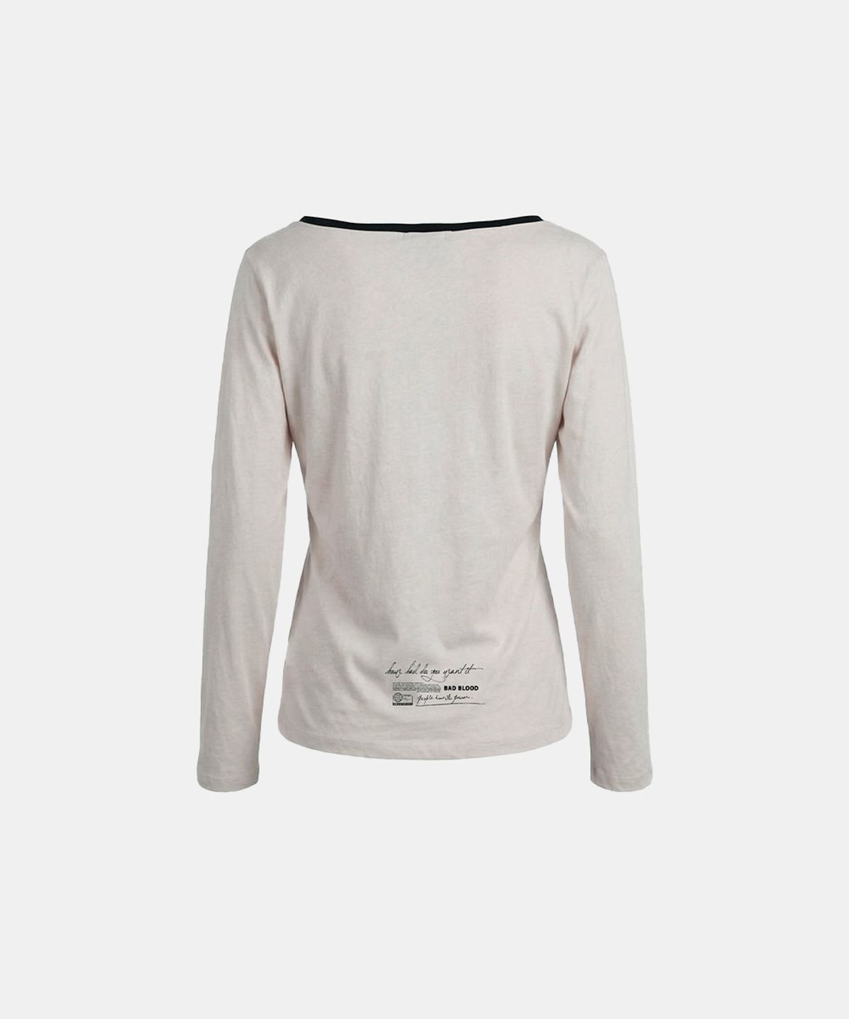 배드블러드(BADBLOOD) B.A.D. Ladyland Ringer Loose-Fit T-Shirt - Cream