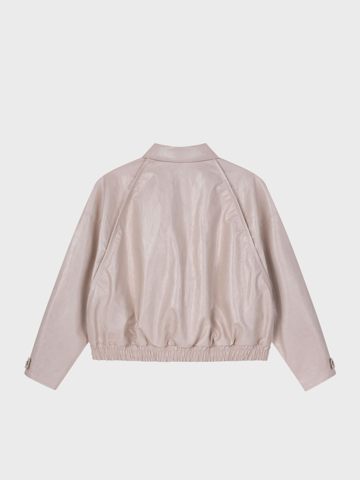 비수스(VISUS) Glossy Leather Bomber Jacket_Ivory
