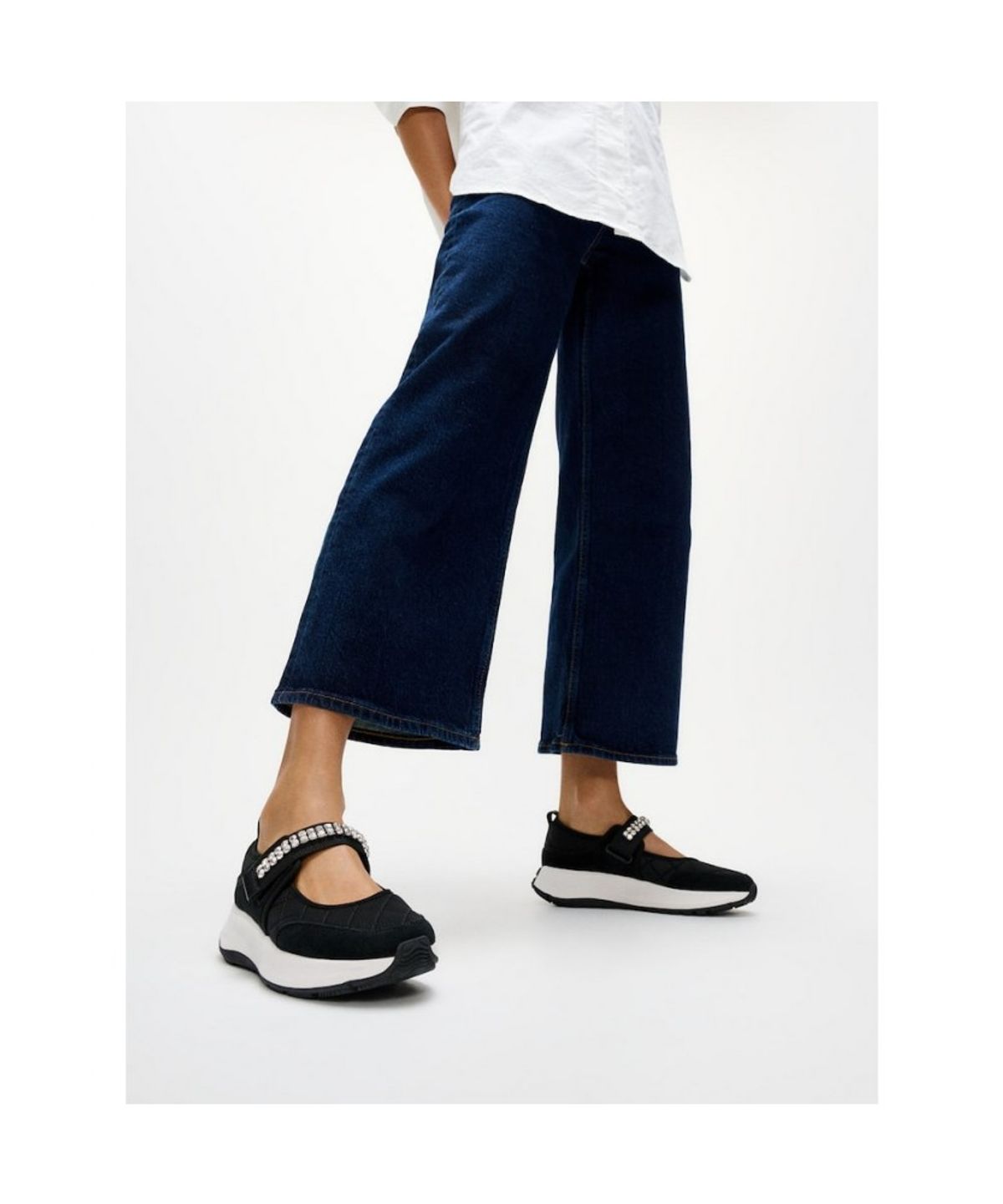 핏플랍(FITFLOP) [F모드] 여성 크리스탈 스트랩 퀼티드 메리제인  블랙