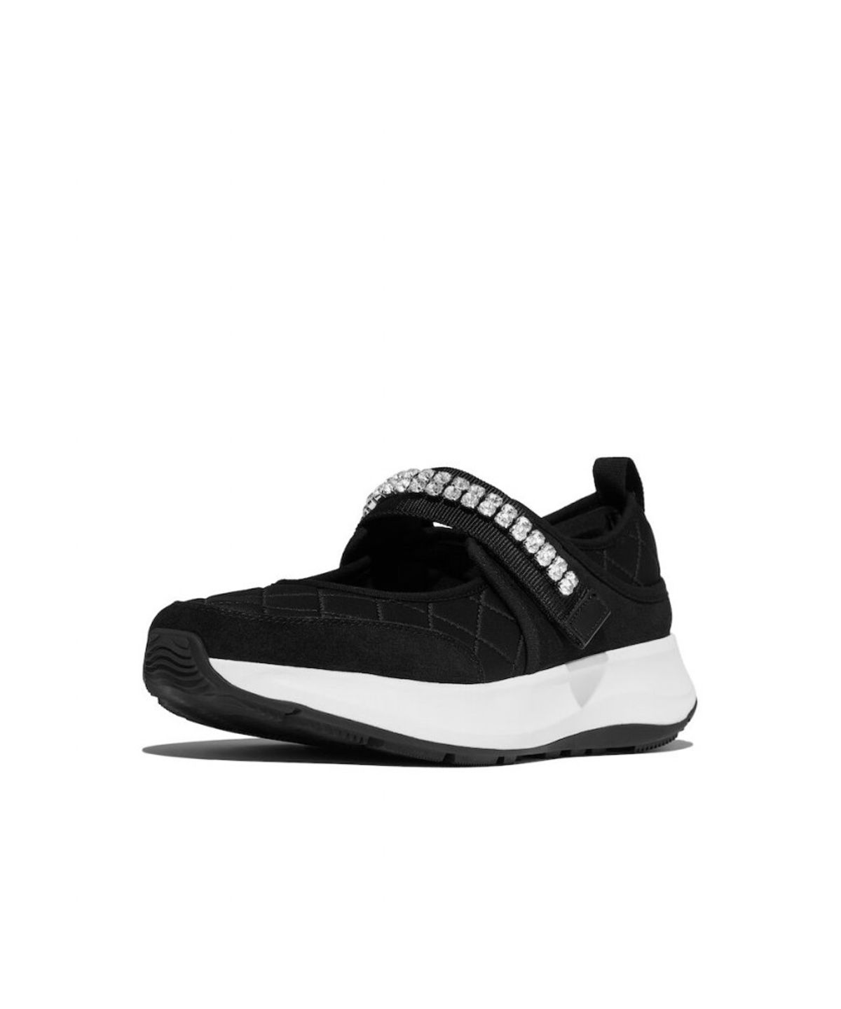 핏플랍(FITFLOP) [F모드] 여성 크리스탈 스트랩 퀼티드 메리제인  블랙