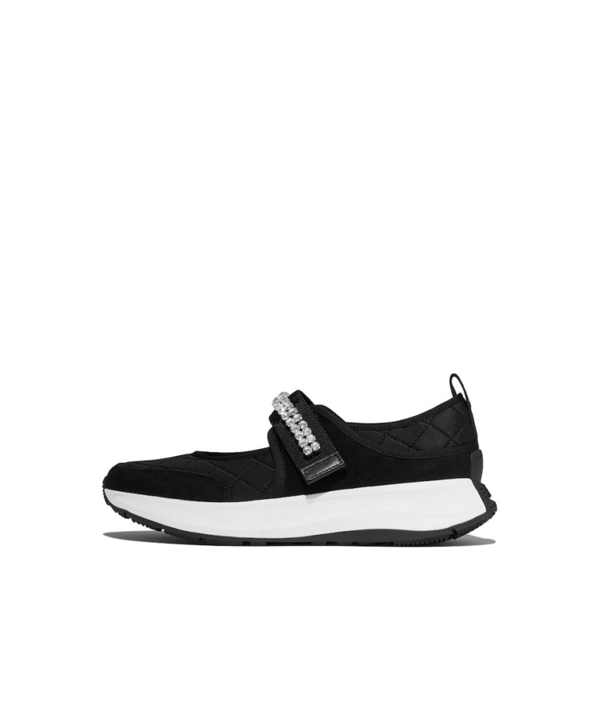 핏플랍(FITFLOP) [F모드] 여성 크리스탈 스트랩 퀼티드 메리제인  블랙