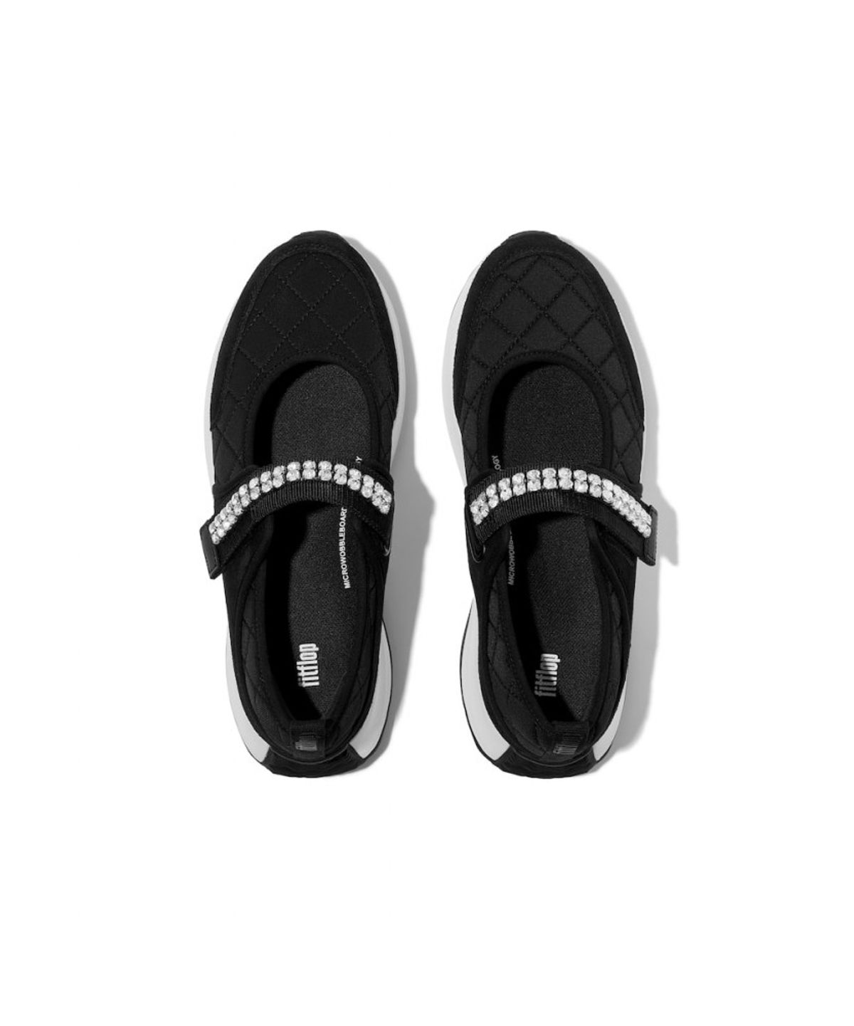 핏플랍(FITFLOP) [F모드] 여성 크리스탈 스트랩 퀼티드 메리제인  블랙