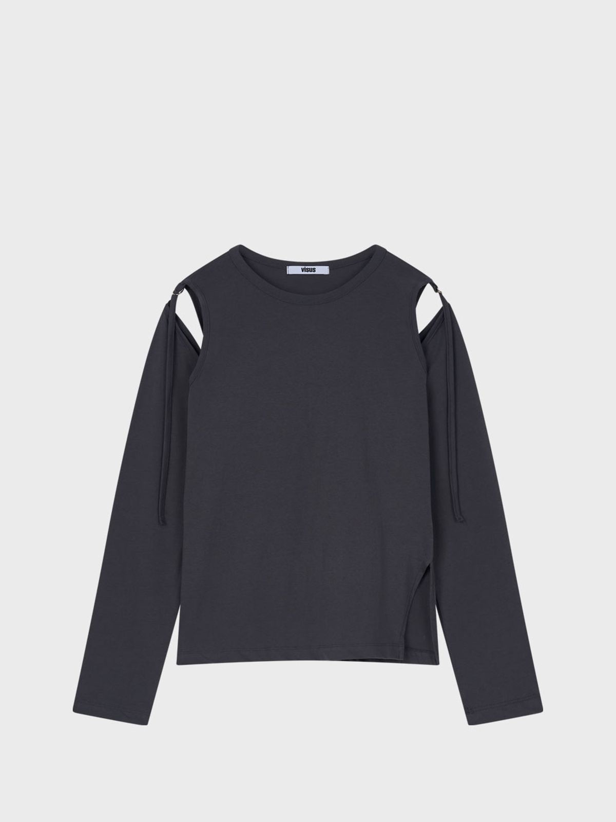 비수스(VISUS) Hole Sleeve Top_Charcoal