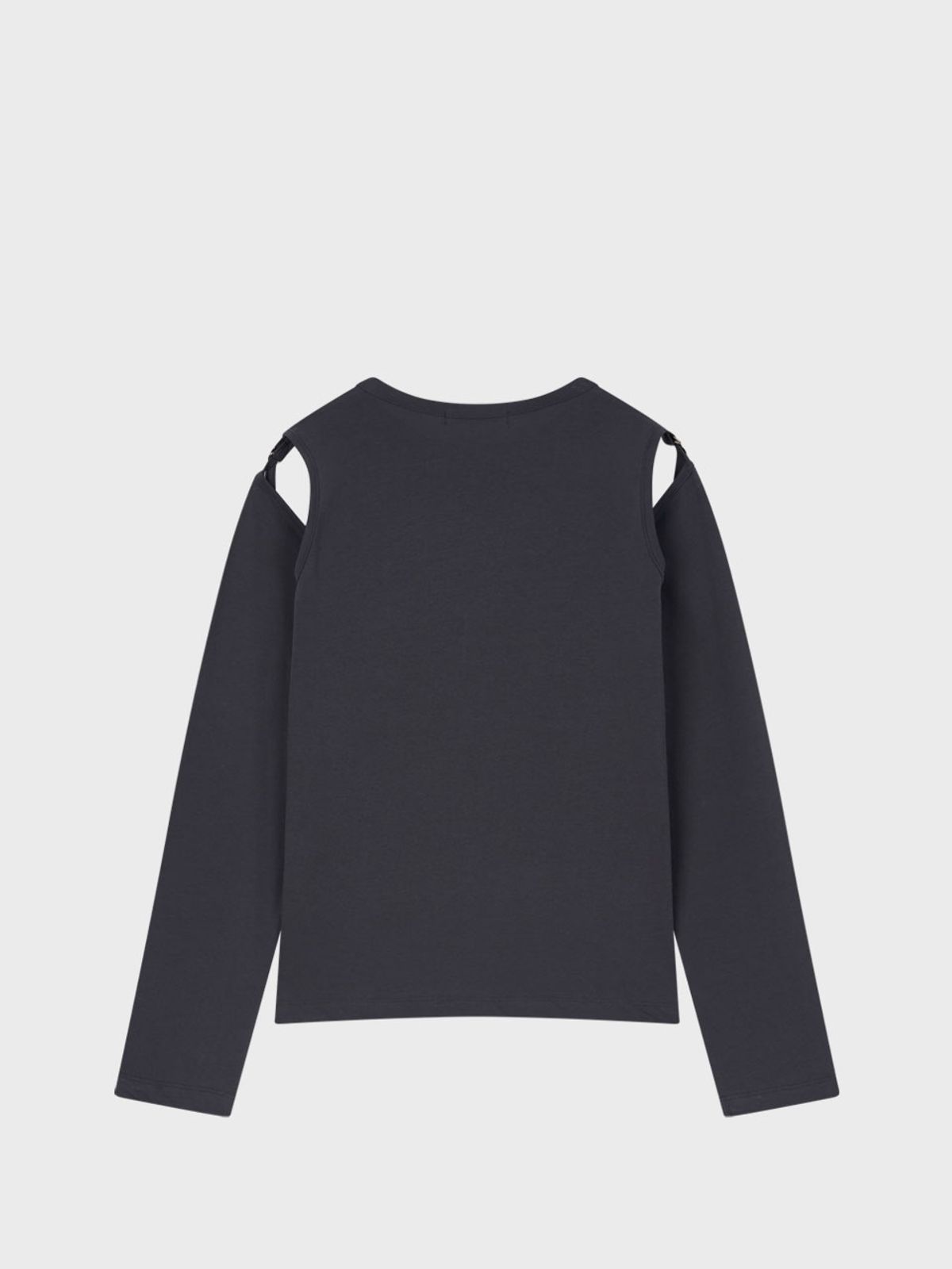 비수스(VISUS) Hole Sleeve Top_Charcoal