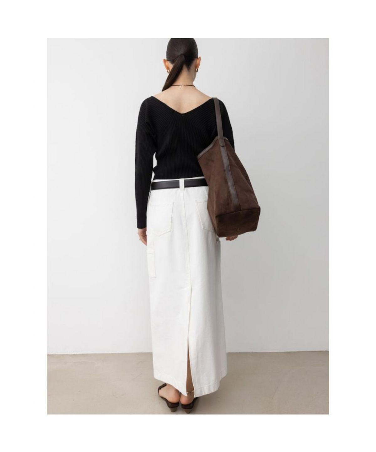 디애퍼처(THE APERTURE) Carpenter Denim Skirt  White (TA5727A111)