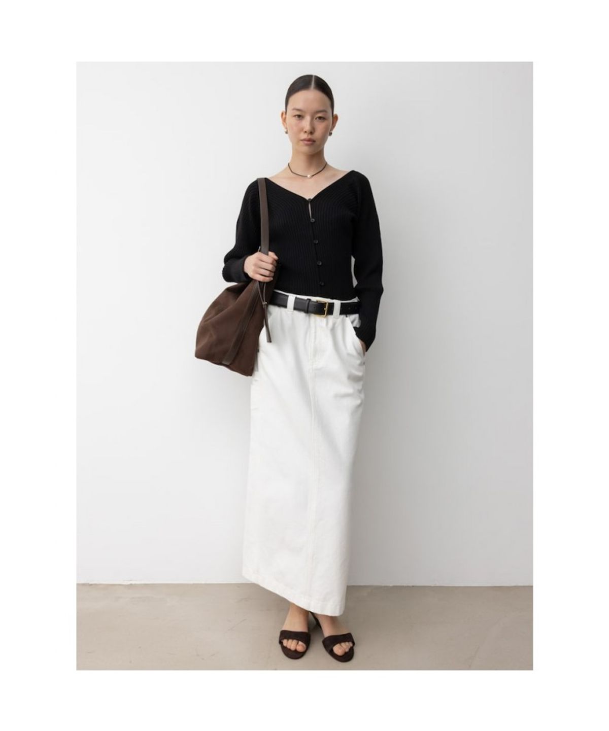 디애퍼처(THE APERTURE) Carpenter Denim Skirt  White (TA5727A111)