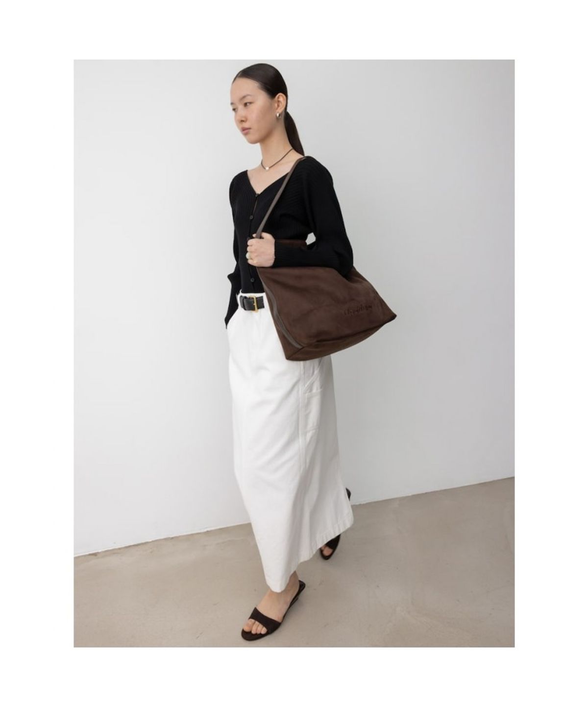 디애퍼처(THE APERTURE) Carpenter Denim Skirt  White (TA5727A111)
