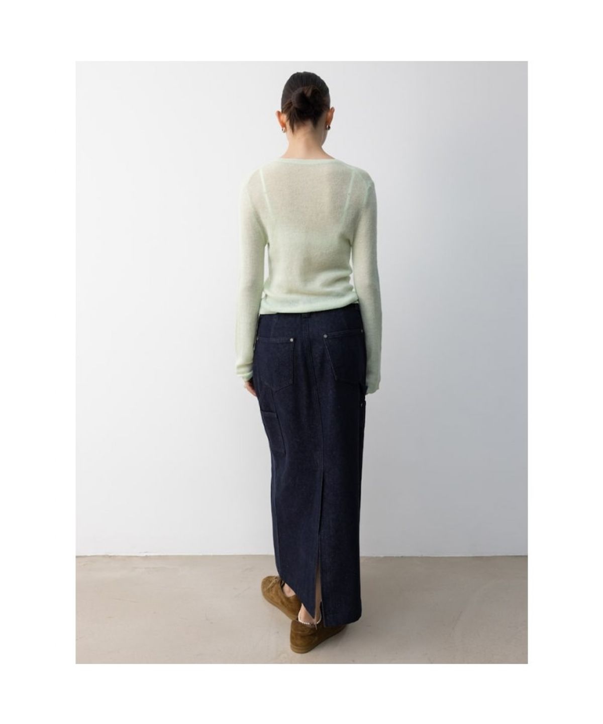 디애퍼처(THE APERTURE) Carpenter Denim Skirt  Blue (TA5727A11P)