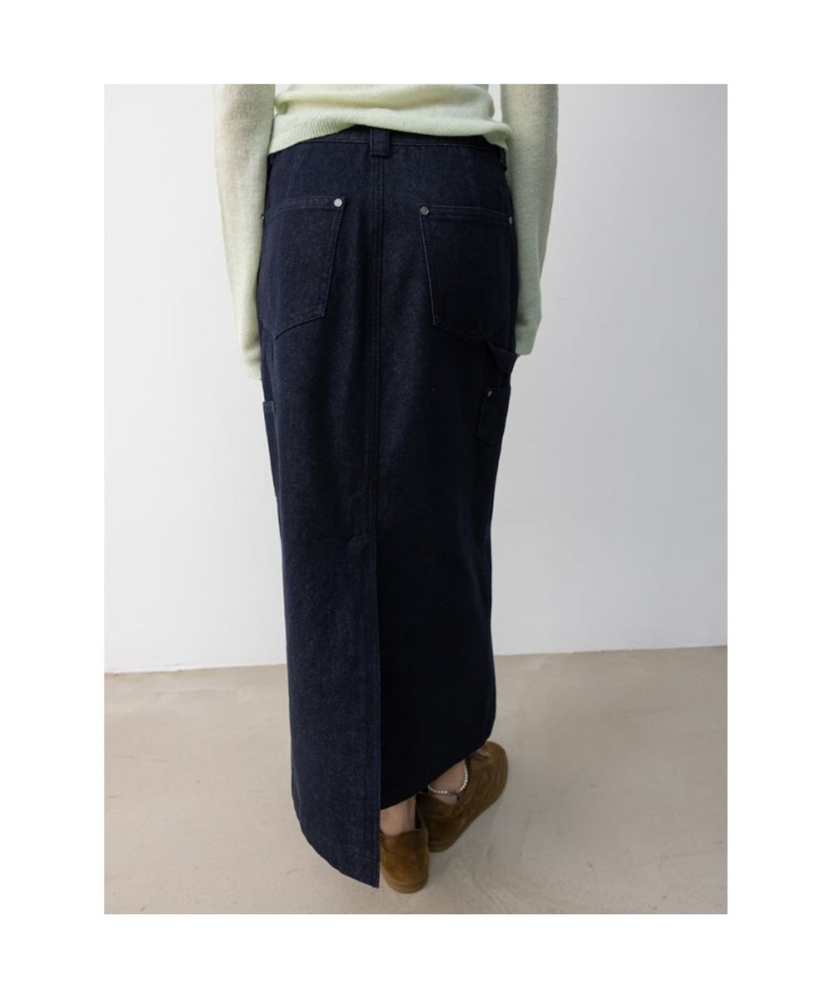 디애퍼처(THE APERTURE) Carpenter Denim Skirt  Blue (TA5727A11P)