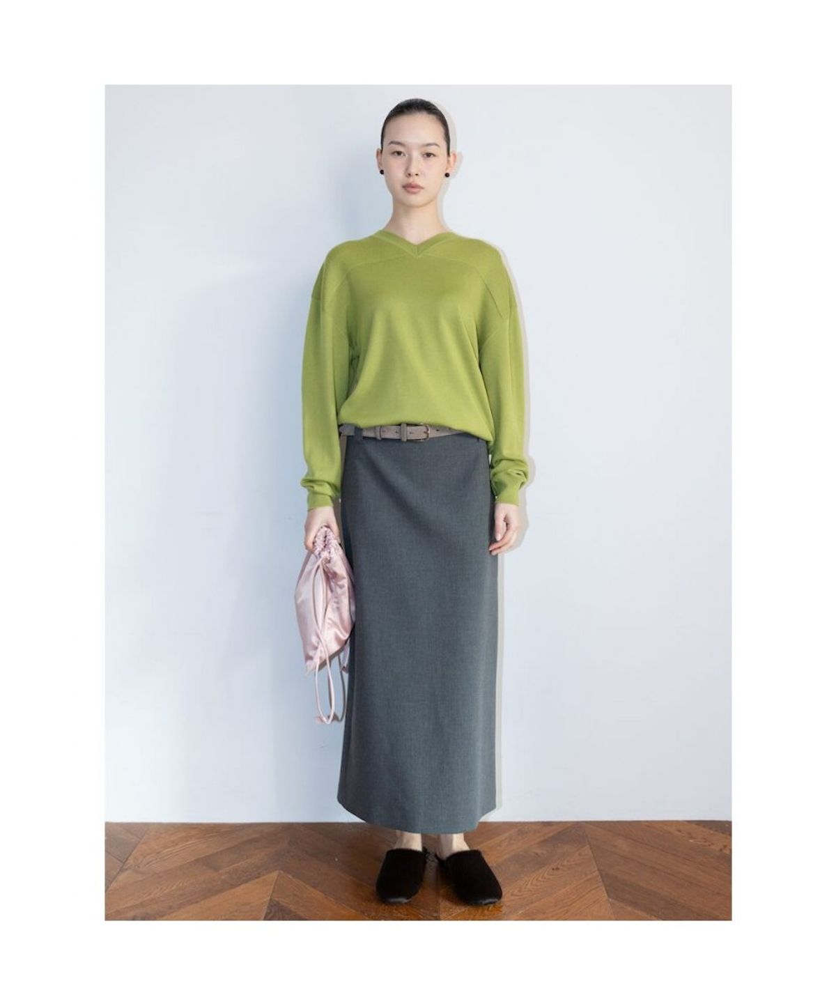 디애퍼처(THE APERTURE) Classic H Line Skirt  Ash (TA6227A024)