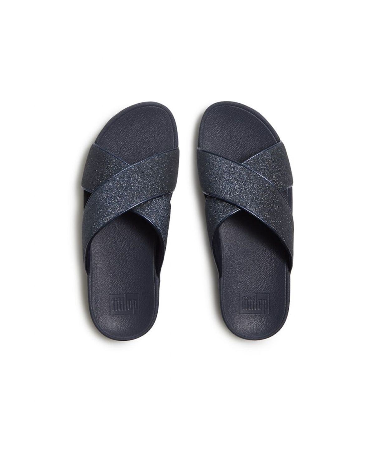 핏플랍(FITFLOP) 여성 루루 글리터 더스트 크로스 슬라이드 - 메탈릭 코스믹 블루 (FT64K2D30R)
