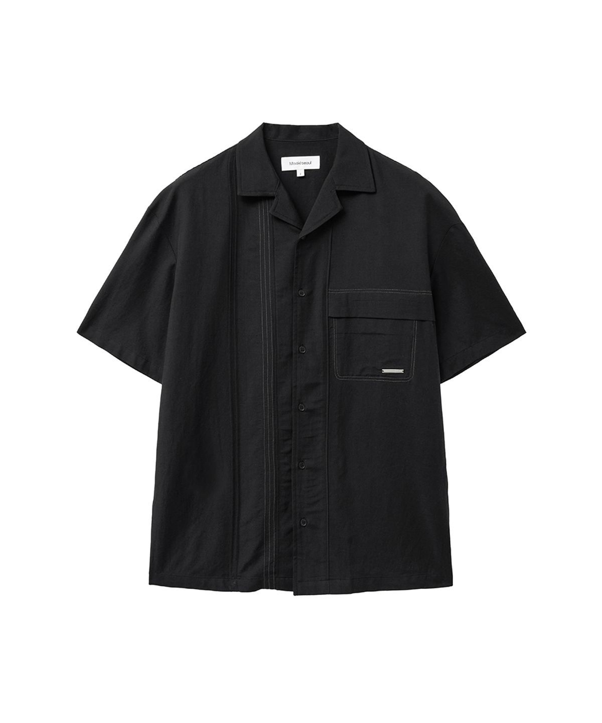 미세키서울 맨(MISEKISEOUL MEN) Stitch bowling shirt BLACK