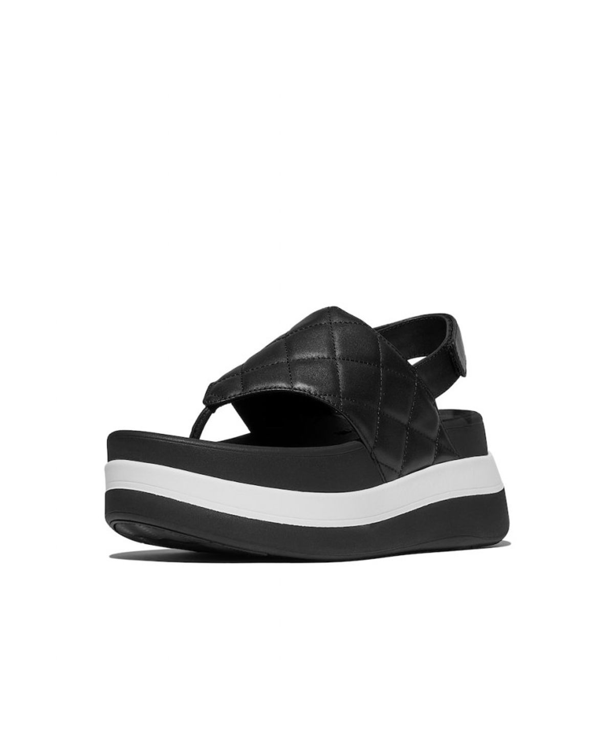 핏플랍(FITFLOP) [F모드] 여성 스택 퀼티드 레더 백스트랩 플립플랍 샌들  블랙 (FT59K2T015)
