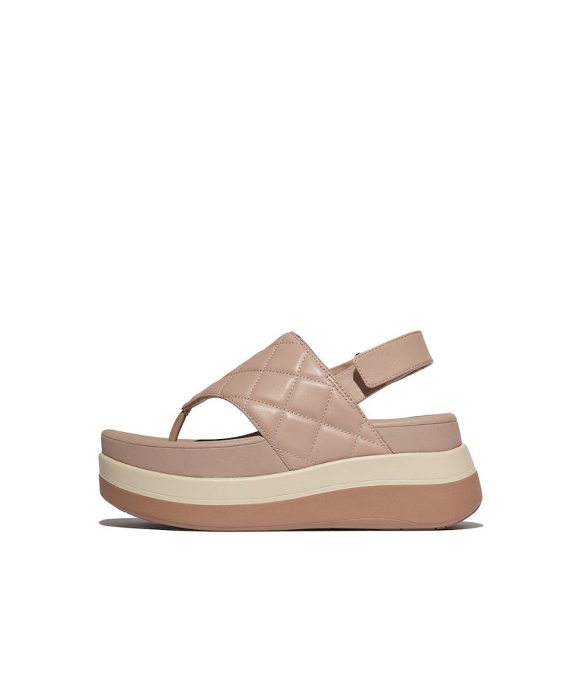 핏플랍(FITFLOP) [F모드] 여성 스택 퀼티드 레더 백스트랩 플립플랍 샌들  클래식 베이지 (FT59K2T01A)