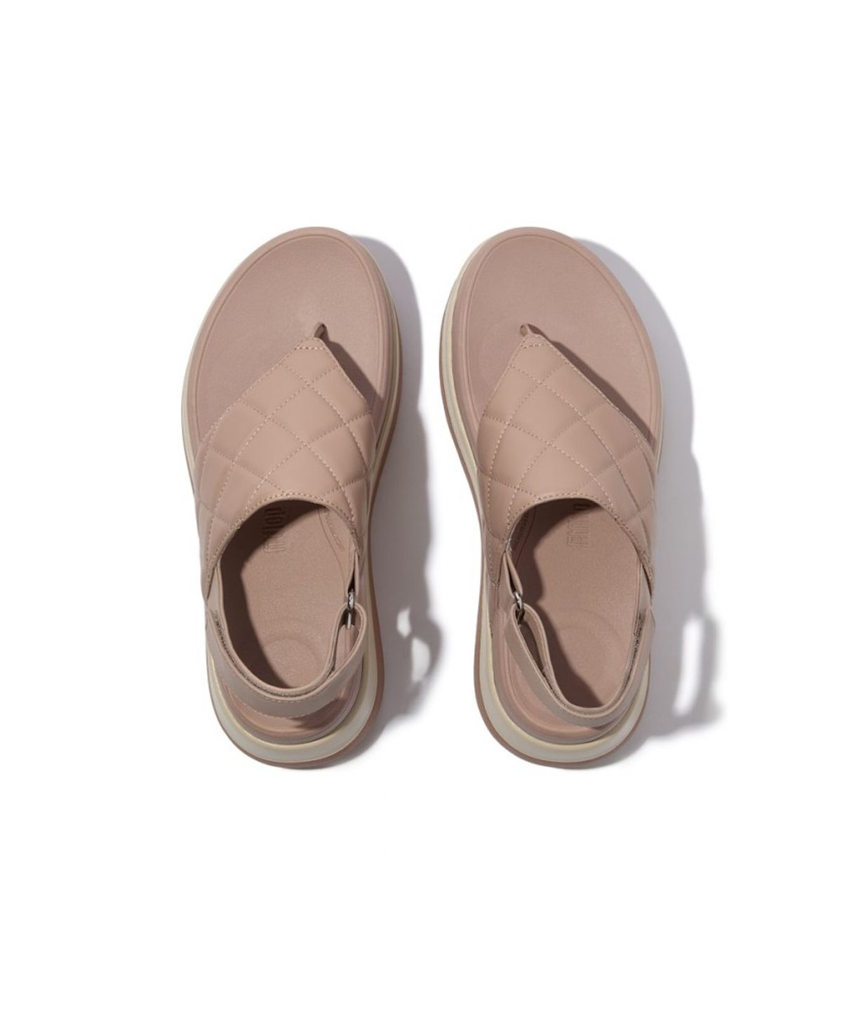 핏플랍(FITFLOP) [F모드] 여성 스택 퀼티드 레더 백스트랩 플립플랍 샌들  클래식 베이지 (FT59K2T01A)