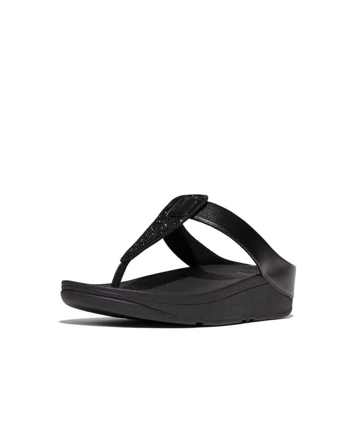 핏플랍(FITFLOP) 여성 피노 크리스탈 디테일 메탈릭 토 포스트 샌들 - 올 블랙 (FT64K2T125)