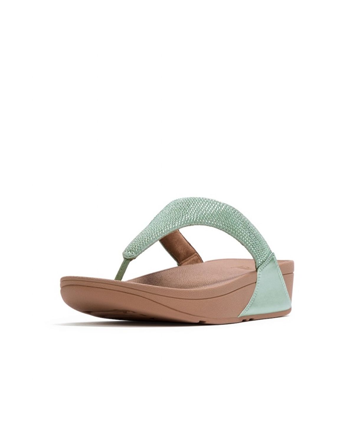 핏플랍(FITFLOP) 여성 루루 크리스탈 장식 토 포스트 샌들 - 메탈릭 프로스티드 세이지 (FT64K2T15M)
