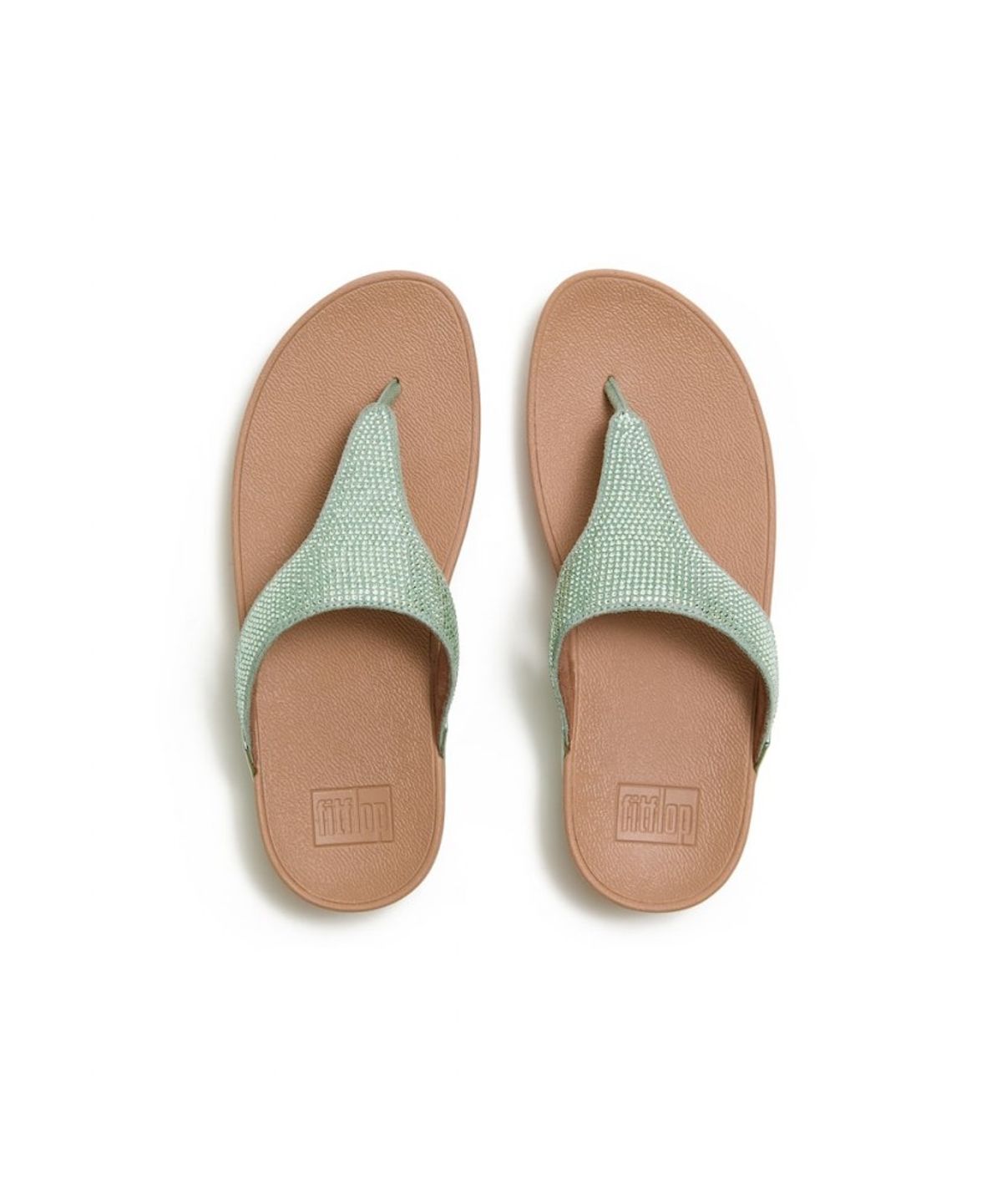 핏플랍(FITFLOP) 여성 루루 크리스탈 장식 토 포스트 샌들 - 메탈릭 프로스티드 세이지 (FT64K2T15M)