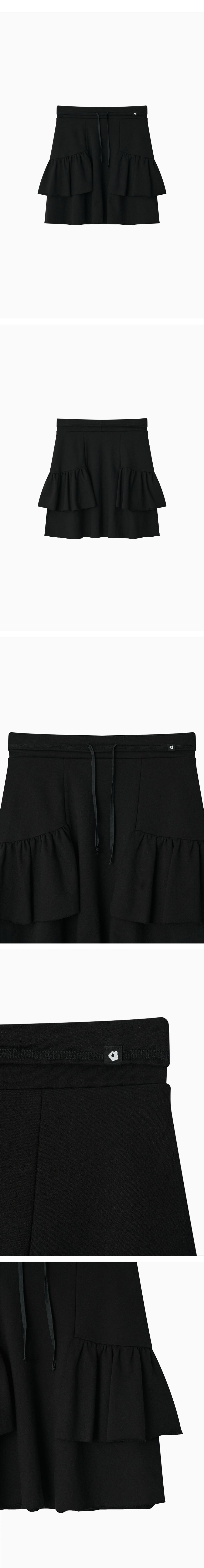 MUSINSA公式 | OHESHIO SHIRRING MIDI BANDING SKIRT, BLACK