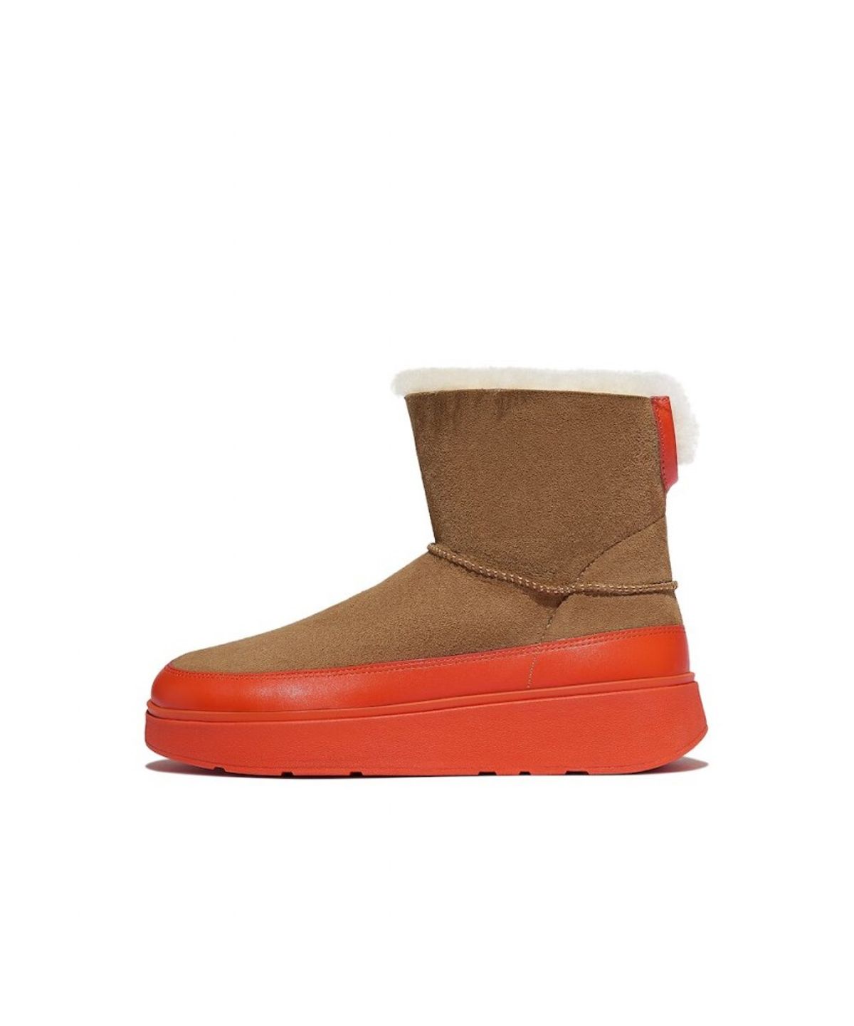 핏플랍(FITFLOP) [GEN-FF] 여성 미니 더블 페이스드 시어링 부츠 - 데저트 탄/제스티 오렌지 (FT59K2B28C)