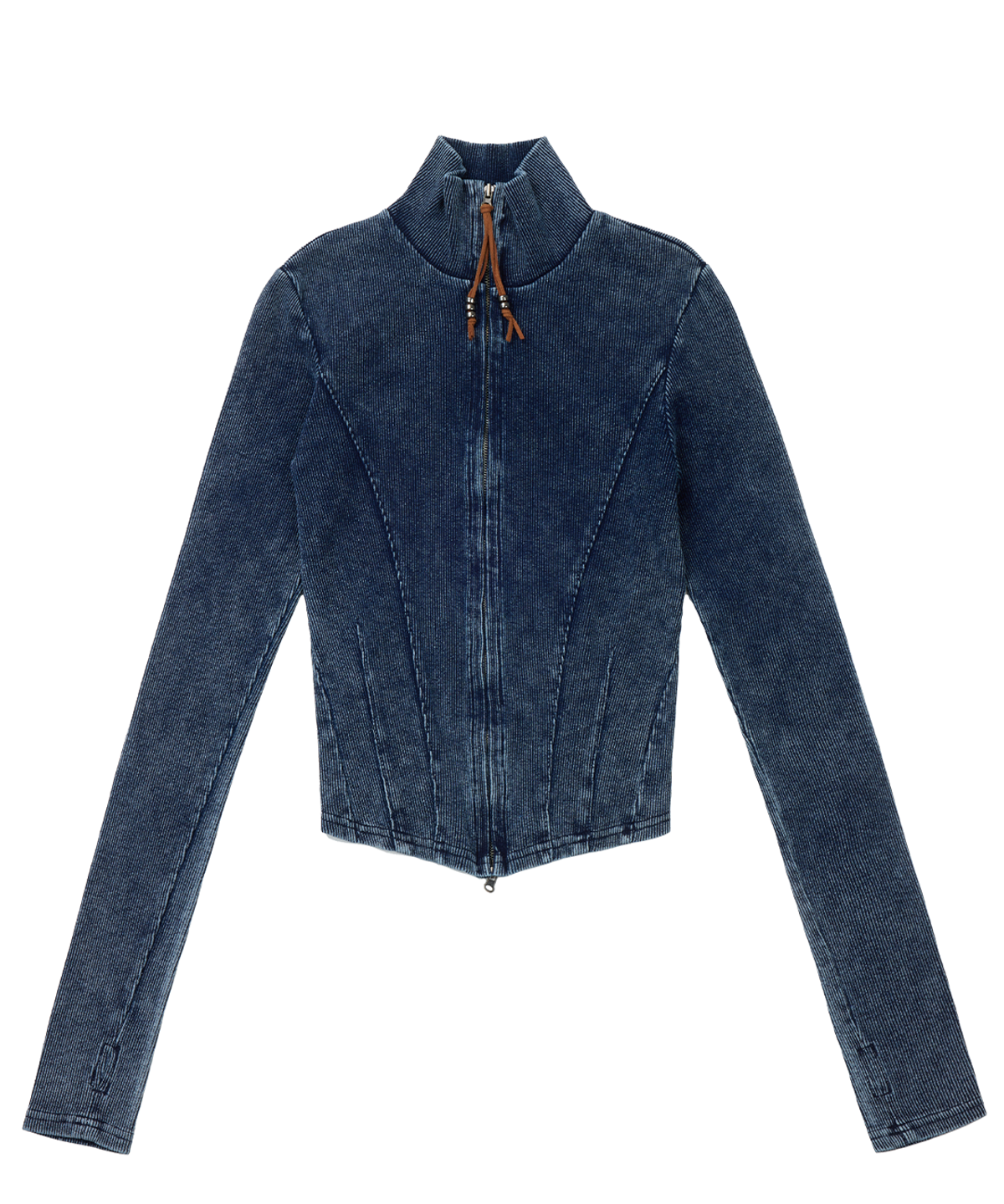 더 오피셜 레퓨지(THE OFFICIAL REFUGE) BLEECHED DENIM JIP UP JACKET INDIGO