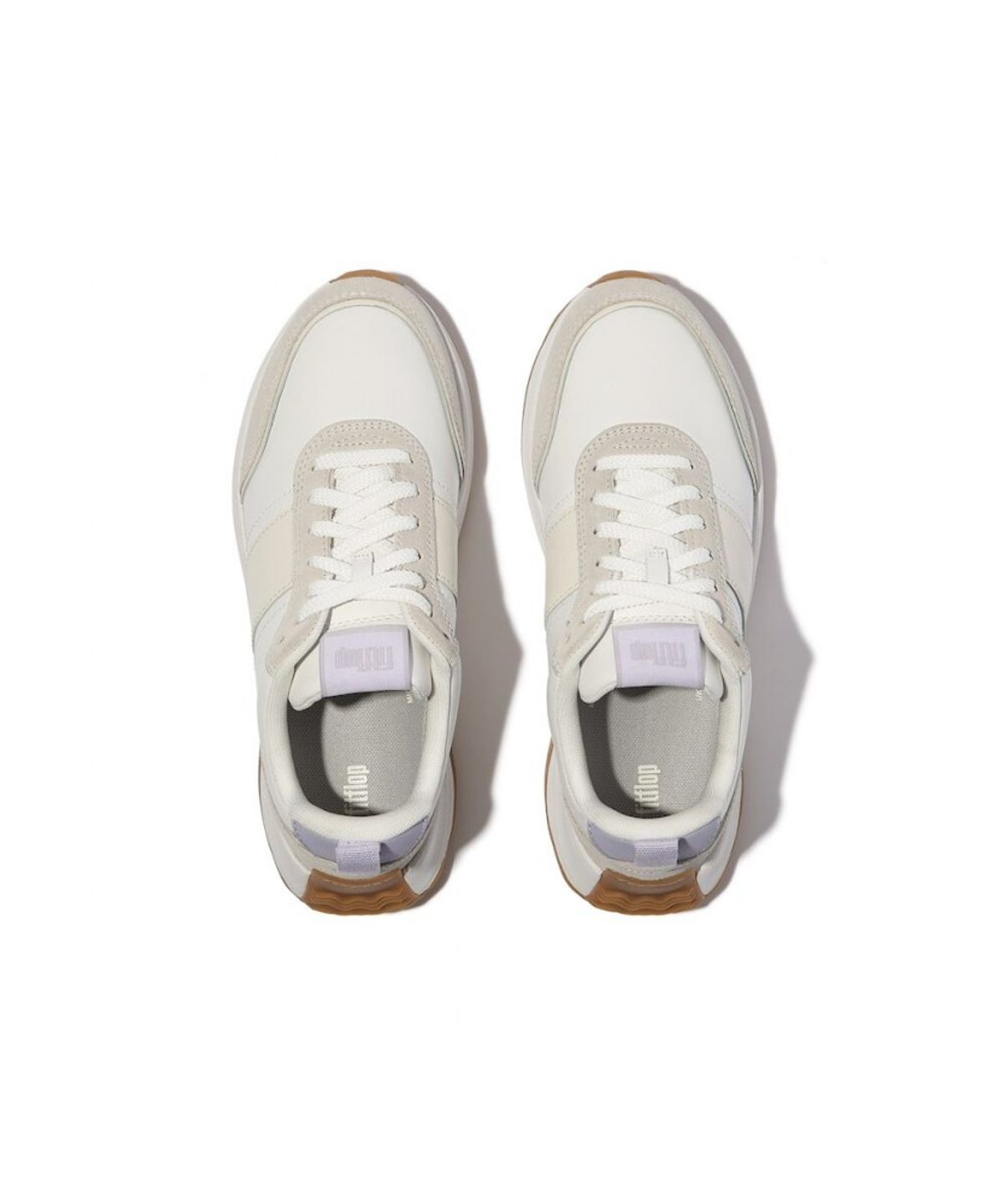 핏플랍(FITFLOP) [F-모드] 여성 레더/스웨이드 플랫폼 스니커즈 - 어반 화이트/쿨 라일락 (FT59K2N192)