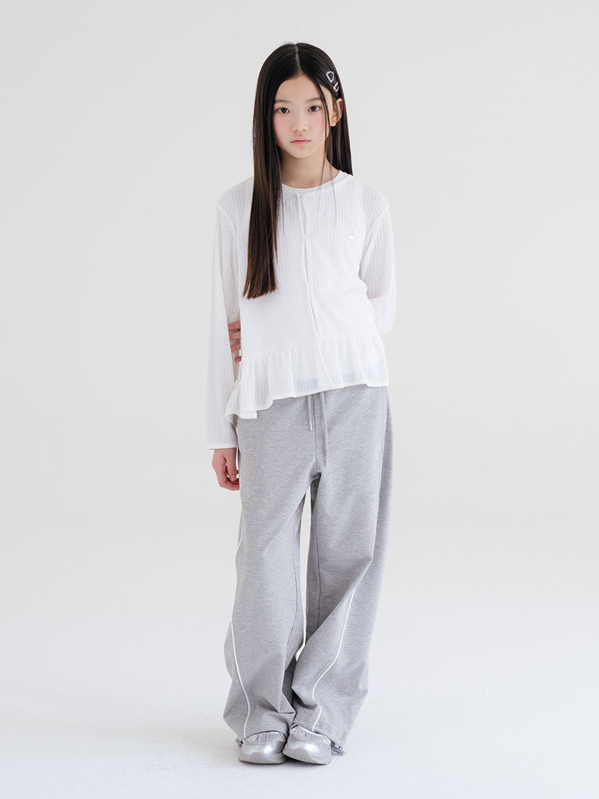 브렛테일러(BRETTAILOR) 드레이피 러플 썸머 가디건(화이트)