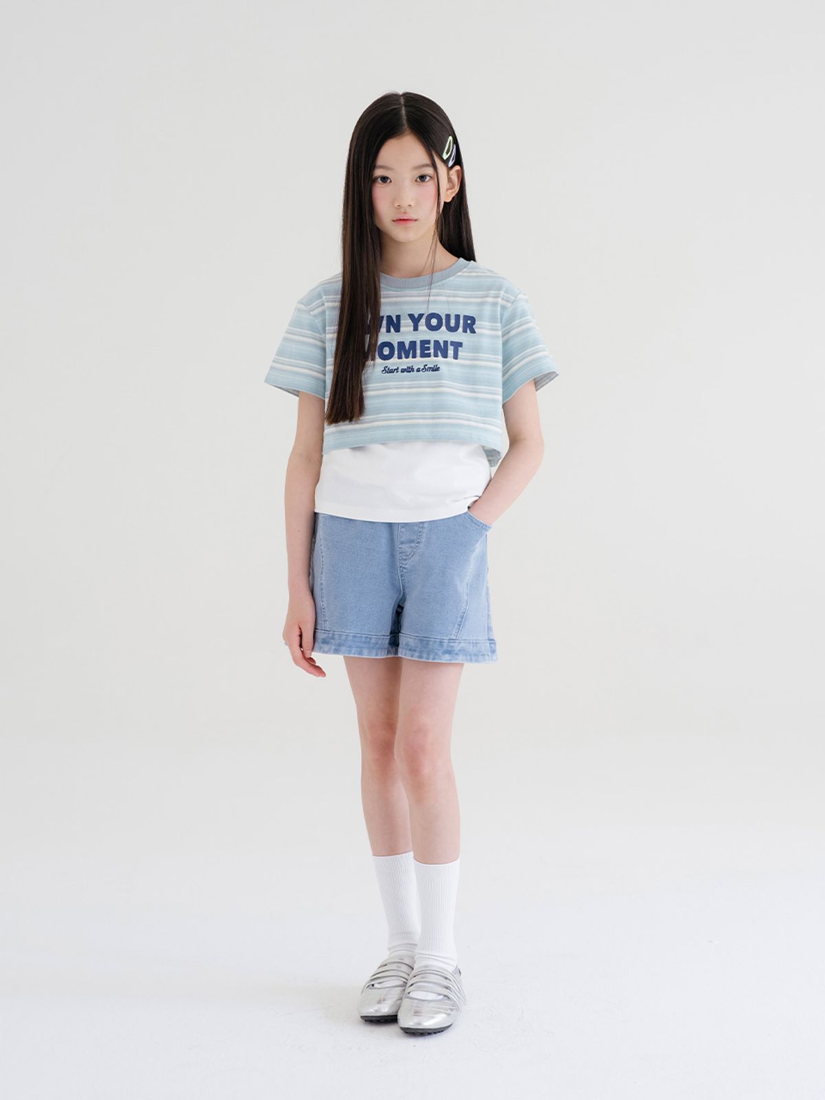 브렛테일러(BRETTAILOR) 소프트블루 더블레이어 숏슬리브
